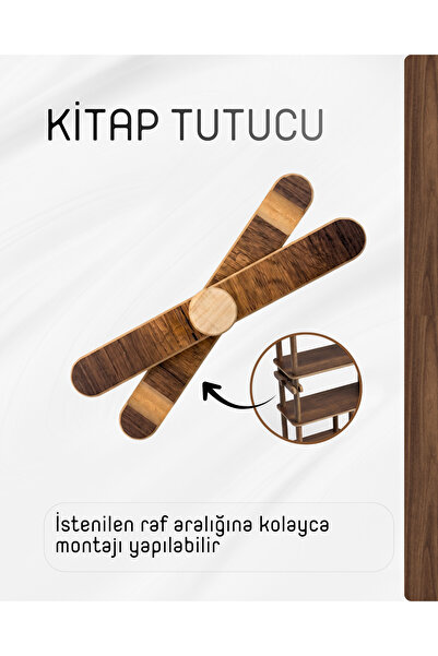 ÇMD ÇAKIR MOBİLYA DEKORASYON Kitap Tutucu CEVİZ 1 Adet ; ÇMD Tasarım KİTAPLIK...