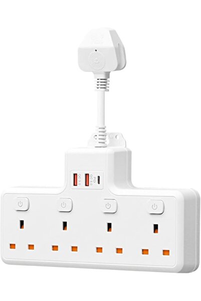 REOCLE شريط طاقة بقوة 3500 واط مع مفتاح تشغيل، 4 منافذ تيار متردد و2 منفذ USB...