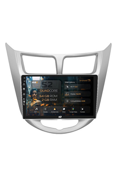 HUB64 Navigație Android Hyundai Accent (2011-2016), 9 inch, 2GB RAM, CarPlay ...