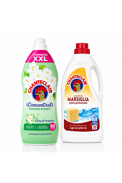 Chanteclair Μαρσιγκλά Σετ 35 Πλύσεων + Συμπυκνωμένο Conditioner Λευκό Μόσχο X...