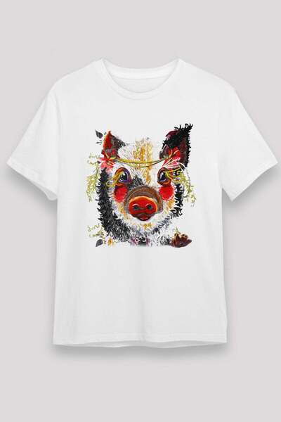 Darkhane Pig White Unisex T-Shirt T-Shirt
