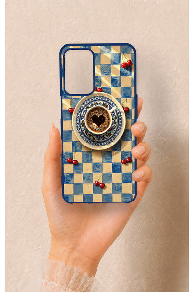 Vip Case Oppo A16 Compatible Heart Coffee Pattern Silicone Case