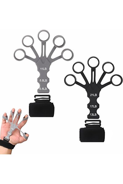 AZONEE Finger Strengthener Exerciser, 2 Pcs With 6-Level Adjustable Resistanc...