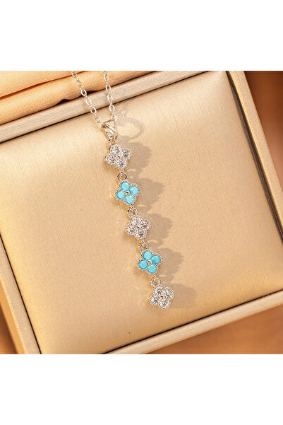 Peach Jewelry Peach Jewerly Κολιέ Από Χάλυβα Τιτανίου Και Χαλκό Ασημί Με Λουλ...