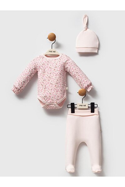 Moi Noi 3-Piece Printed Hat Set - Fusya