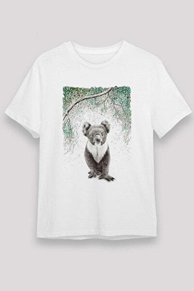 Darkhane Koala Unisex Printed White T-Shirt - Tshirt