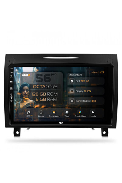 HUB64 Navigație Android Mercedes Benz SLK (2006-2010), 9 inch, 6GB RAM, CarPl...