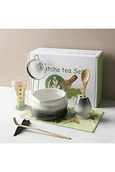 GENERAL 8 Piece Matcha Tea Set, Includes Bamboo Matcha Whisk, Ceramic Bowl, L...