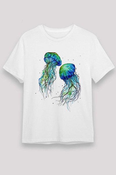 Darkhane Sea Creatures White Unisex T-Shirt T-Shirt