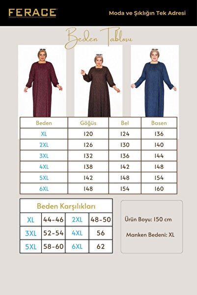 Ferace Kadın Büyük Beden Kare Yaka Elbise