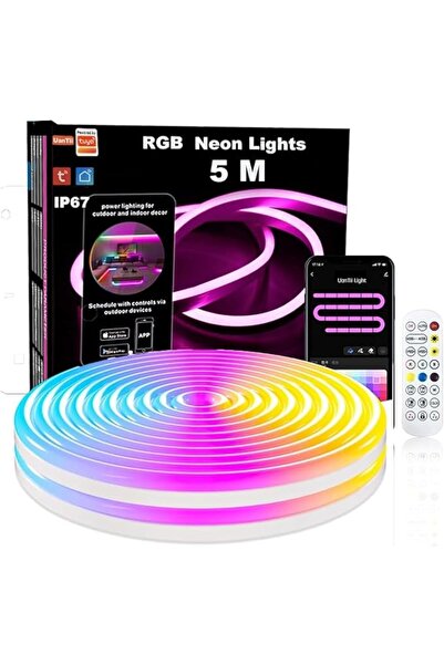 UanTii RGB Neon Rope Light, Tuya Wifi Strip Lights,IP67 Waterproof, Music Syn...