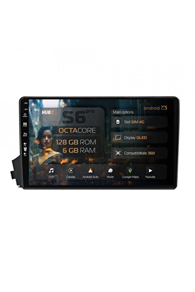 HUB64 Navigație Android Ssangyong Actyon-Kyron (2005-2011), 9 inch, 6GB RAM, ...