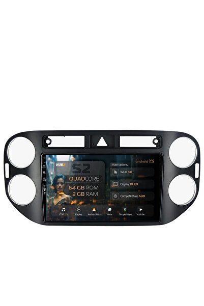 HUB64 Navigatie Android Volkswagen Tiguan (2008-2010) / VW Golf 5 Plus (2004-...