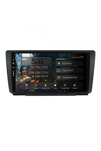 HUB64 Navigație Android Skoda Octavia 2, 9 inch, 6GB RAM, CarPlay și Android ...