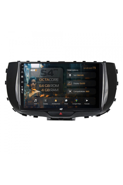 HUB64 Σύστημα πλοήγησης Android για Kia Soul (2019+), 9 ιντσών, 4GB RAM, CarP...