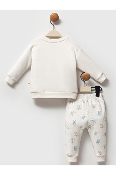 Moi Noi 2-Piece Printed 3-12 Month Set - Ecru