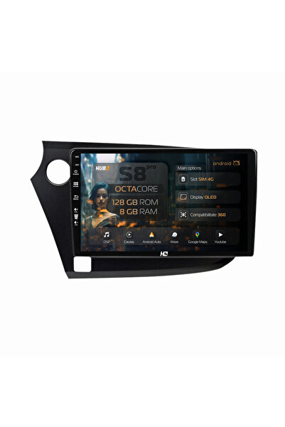 HUB64 Navigație Android Honda Insight (2009-2014), 9 inch, 8GB RAM, CarPlay ș...