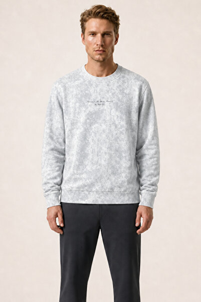 Redline Rummi Patterned Winter New Season Men's Regular Fit Sweatshirt White