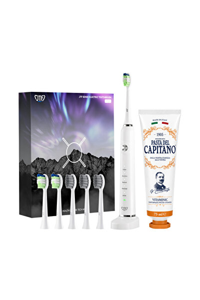 JTF Periuță de dinți electrică Sonic P200 ALBĂ + Pastă de dinți cu vitamine 7...