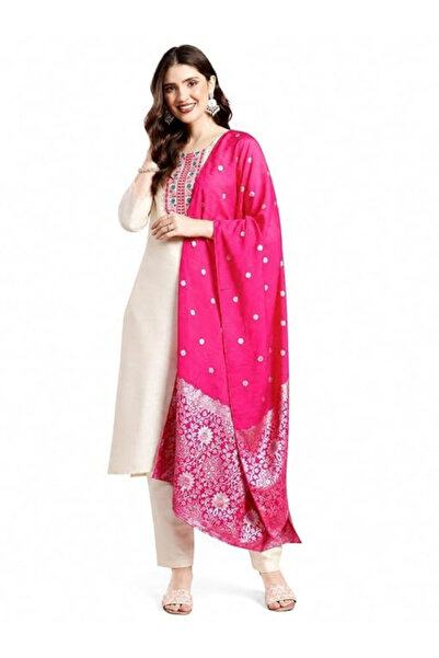MYSMAR Beige Slub Rayon Embroidered Kurta Set - FFT9172 | Beige-Size:M-38-Inches