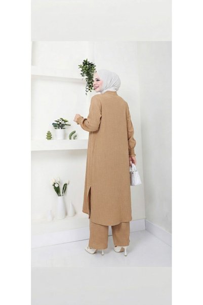 kaes giyim Women's Long Two-Piece Hijab Tunic Set