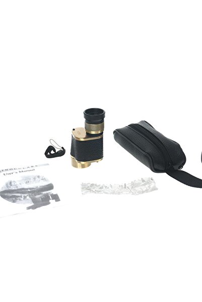 zamerya 6x24 Baıgısh, Askeri Tarzi Pirinç Ve Deri Kaplamalı, Deri Çantalı Monocular Dürbün Sarı
