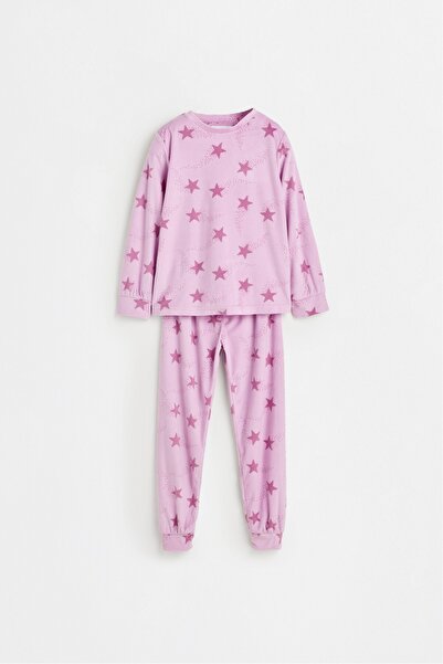 LEFTIES Yıldız desenli kadifemsi pijama takımı