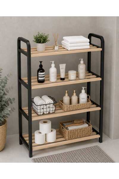 Çavdar Group Ahşap Banyo Düzenleyici Lüks 70 Cm Banyo Rafı, Banyo Dolabı, Pla...