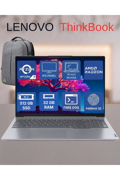 LENOVO ThinkBook 16 G7 ARP Ryzen 7 (7735HS) 32 GB DDR5, 512 GB SSD, Wuxga 16"...