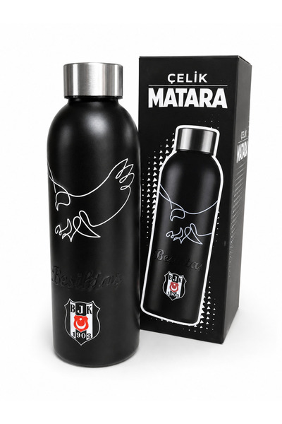 Beşiktaş BJK Çelik Matara – Siyah Kartal Tasarımlı Çelik Matara Kutulu 800 ML
