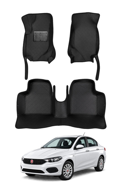 stiloto Fiat Egea Sedan (2015-Sonrası) Uyumlu 7D Oto Paspas - Diamond Baskı D...