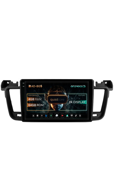 AutoDrop Σύστημα πλοήγησης Android Peugeot 508 (2010-2018), 9,5 ιντσών, 4GB R...