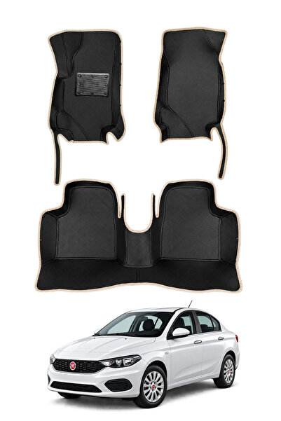 stiloto Fiat Egea Sedan (2015-Sonrası) Uyumlu 7D Oto Paspas - Diamond Baskı D...