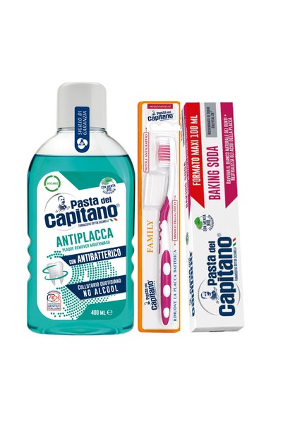 Pasta Del Capitano Pastă de dinți cu bicarbonat de sodiu 100ml + apă de gură ...
