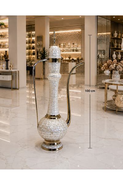 Genel Markalar ESTERHOMEDECOR Sedefli pirinç ibrik dekoratif aksesuar 100cm