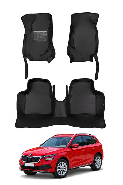 stiloto Skoda Kamiq SUV (2019-Sonrası) Uyumlu 7D Oto Paspas - Diamond Baskı D...