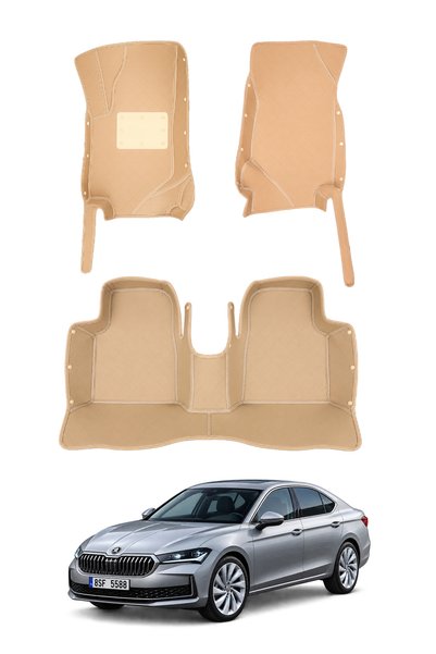 stiloto Skoda Super-B Sedan (2024-Sonrası) Uyumlu 7D Oto Paspas - Diamond Bas...
