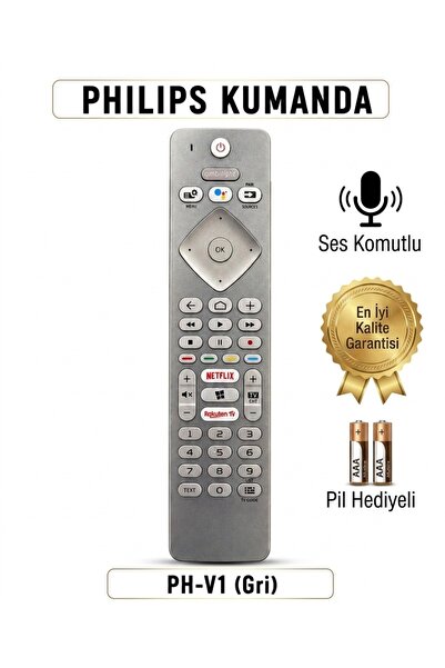 Philips SES KOMUTLU PH-V1 (GRİ) KUMANDA **PİL HEDİYELİ**