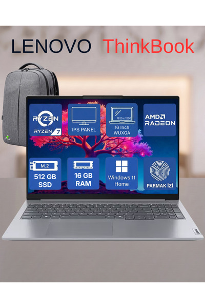 LENOVO ThinkBook 16 G7 ARP Ryzen 7 (7735HS) 16 GB DDR5, 512 GB SSD, Wuxga 16"...