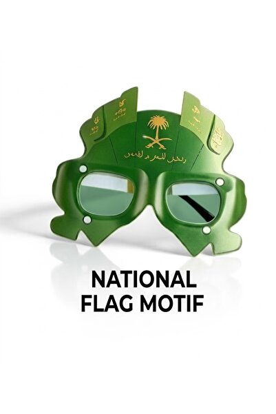 KAZUKO Green Festive Glasses with Saudi Arabian National Day Inspired Designs...