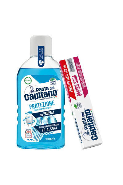 Pasta Del Capitano Pastă de dinți cu bicarbonat de sodiu 100ml + apă de gură ...