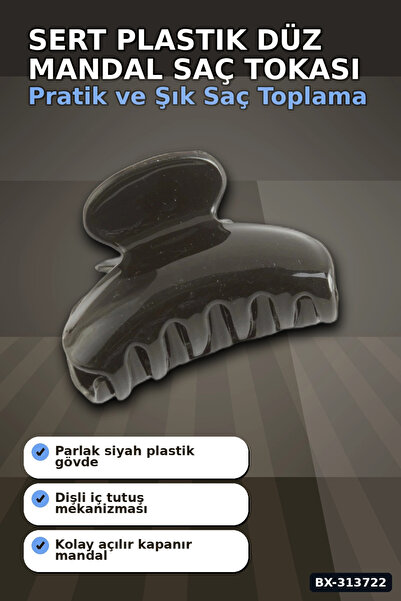 Mercansa Hard Plastic 6 cm Flat Hair Clip - Single Pack, Daily Use Bx-313722