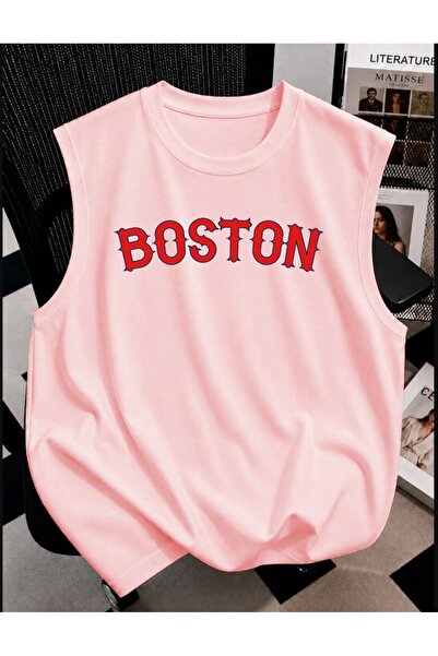classy moda Unisex Oversize Red Letter Printed Athlete's Undershirt