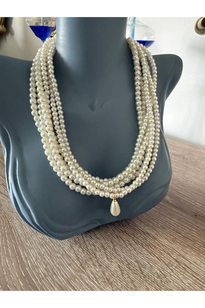 DAMLA MODEL İNCİLİ İNCİ KOLYE