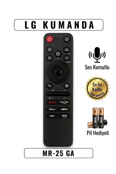 LG KUMANDA MR-25 GA GRİ SES KOMUTLU **PİL HEDİYELİ**