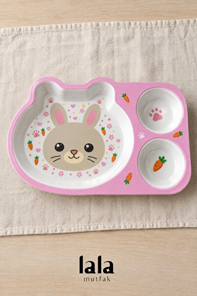 Lala Mutfak Minik Dostlar 3 Bölmeli Çocuk Yemek Tabağı 29 x 18 cm – Melamin M...