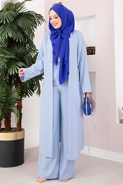 EBRUTESETTÜR Σετ μακρύ παντελόνι κιμονό με κορδόνια Baby Blue