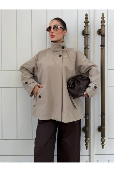 YK FASHION Fermuarlı Trençkot