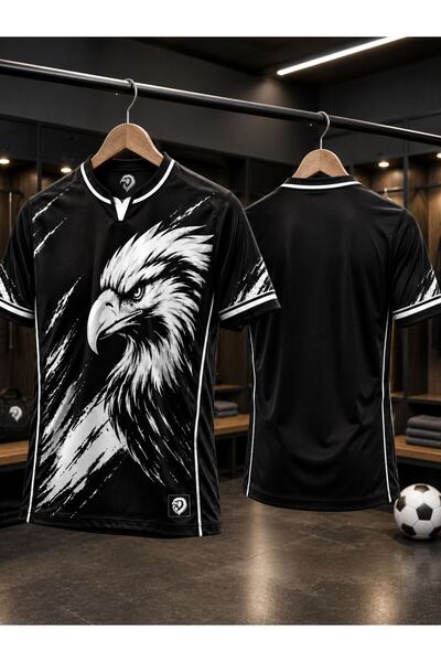 yenteks Yetişkin Futbol Forması Siyah-Beyaz Özel Tasarım Forma