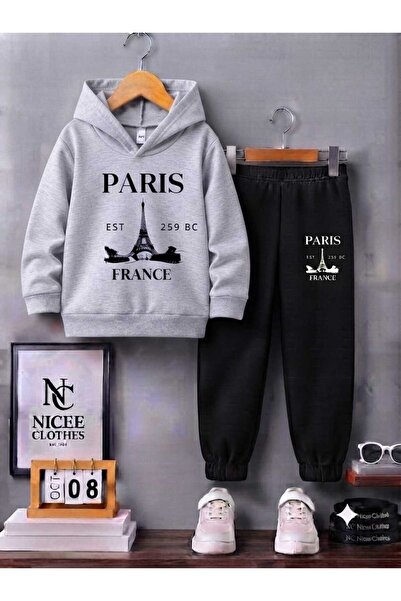 Leto Lykia Children's Tracksuit Unisex (Paris Tower France Winter Print)